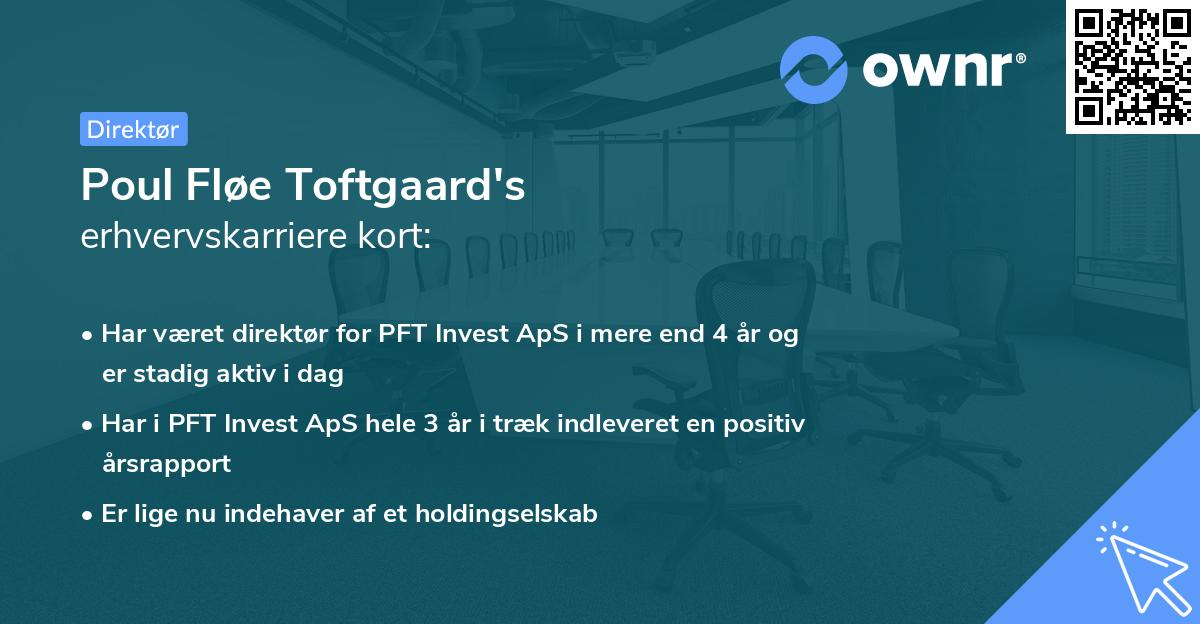 Poul Fløe Toftgaard's erhvervskarriere kort