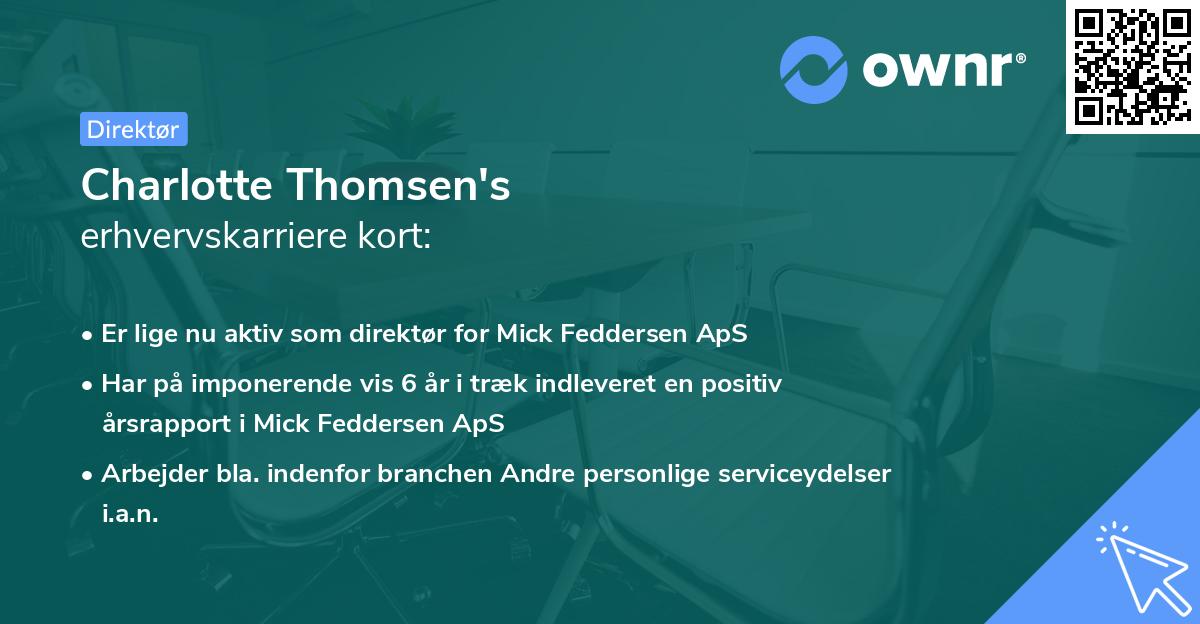 Charlotte Thomsen's erhvervskarriere kort