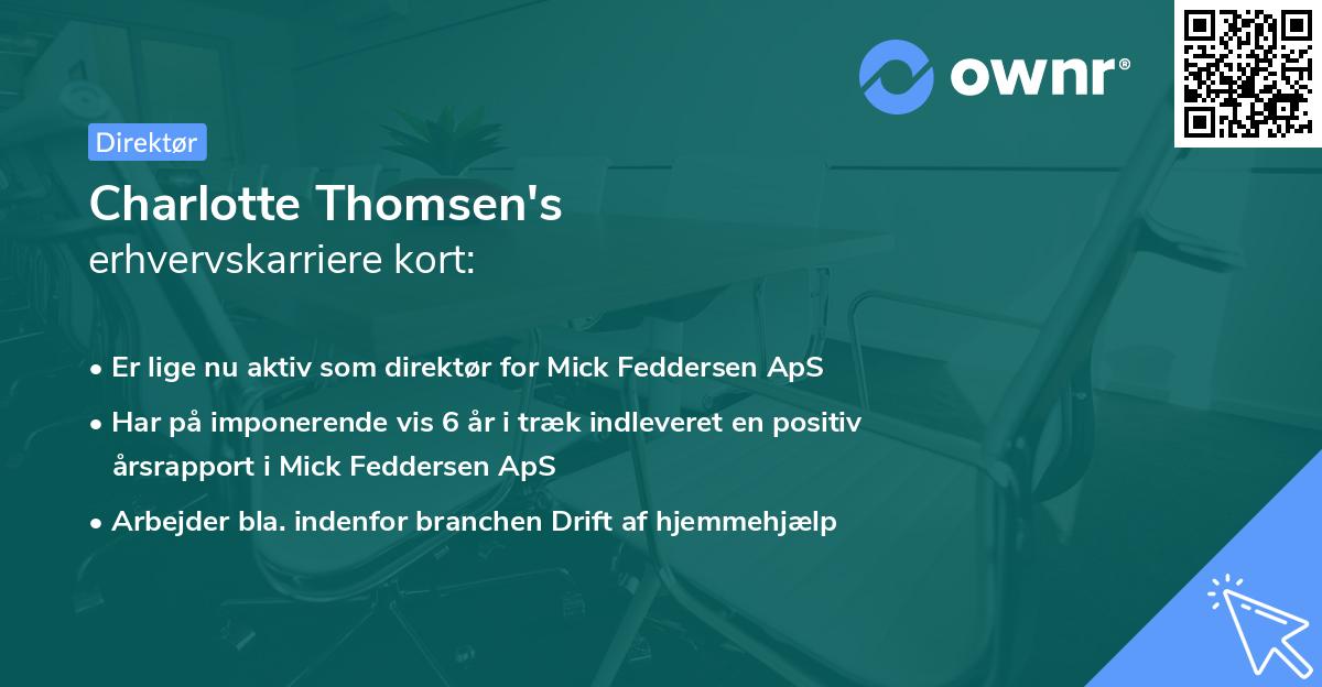 Charlotte Thomsen's erhvervskarriere kort