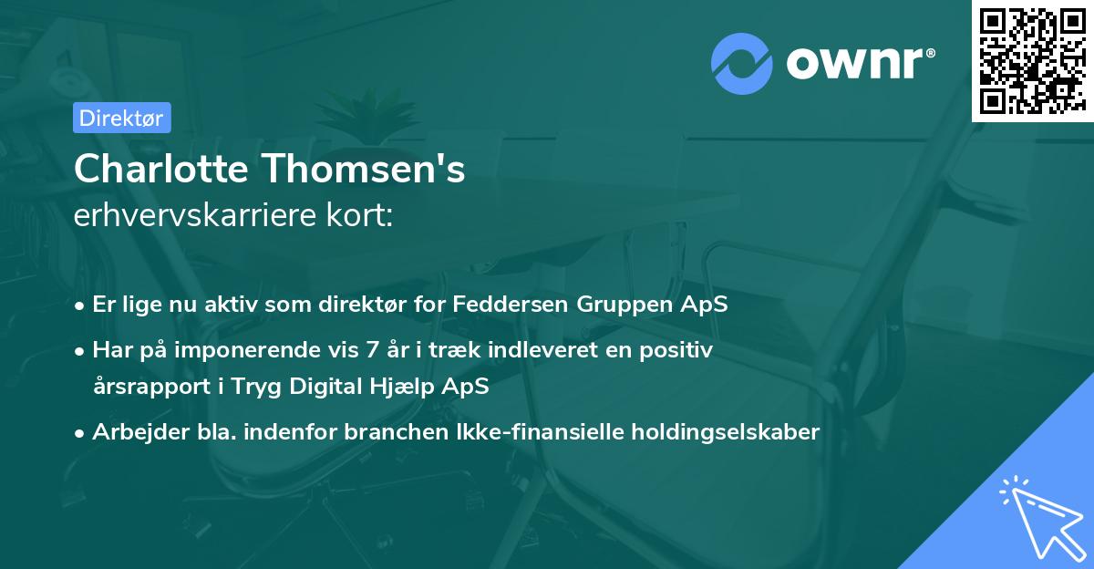 Charlotte Thomsen's erhvervskarriere kort