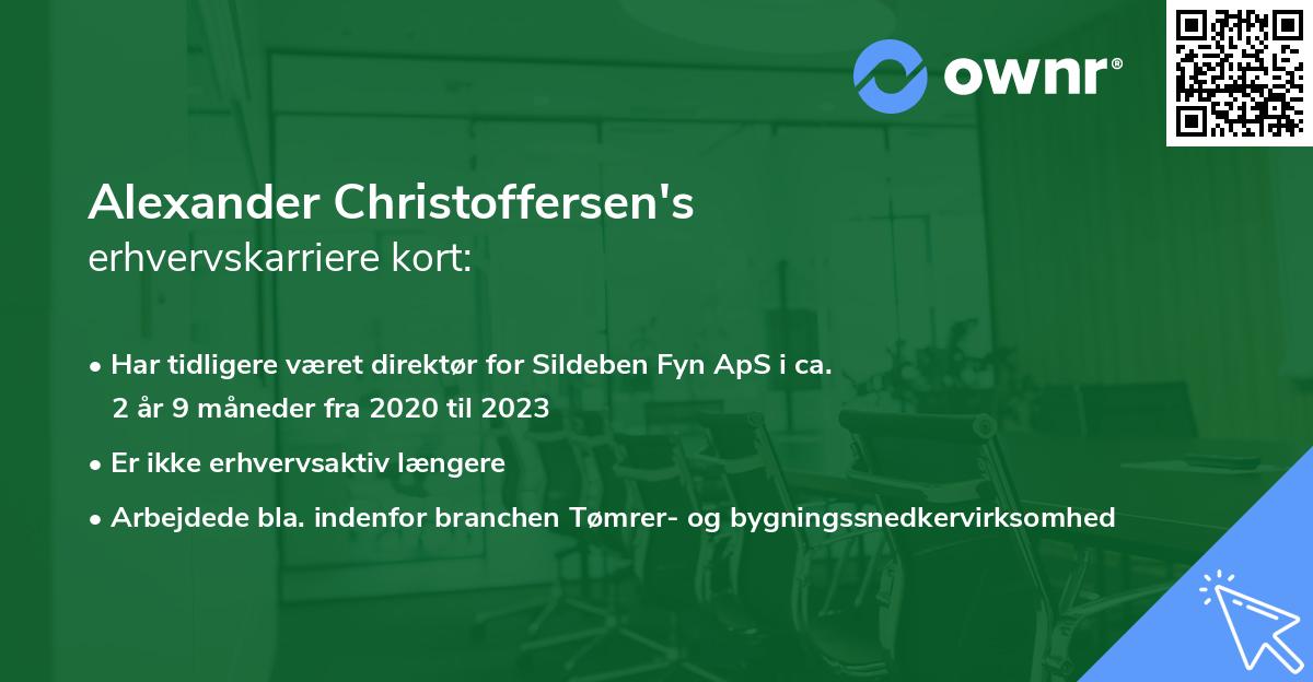 Alexander Christoffersen's erhvervskarriere kort