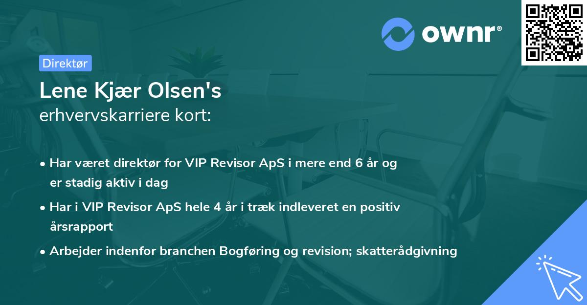 Lene Kjær Olsen's erhvervskarriere kort