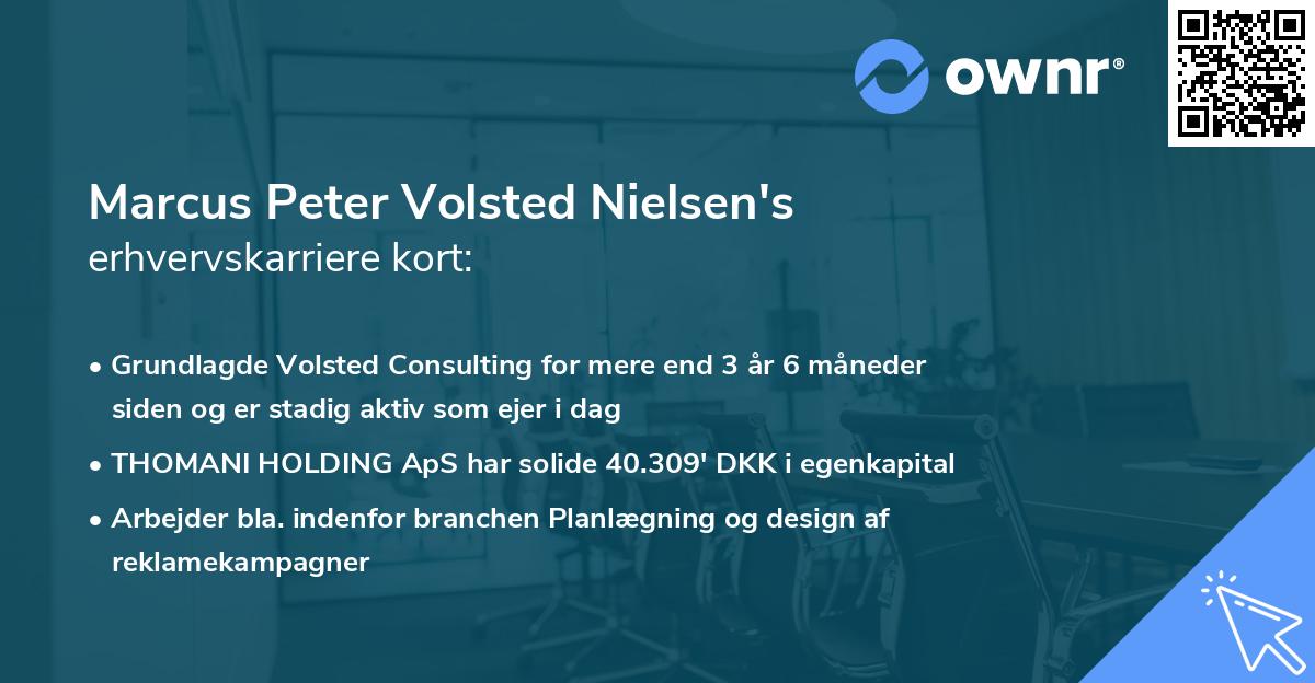 Marcus Peter Volsted Nielsen's erhvervskarriere kort