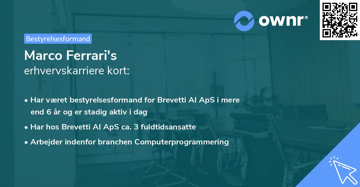 Marco Ferrari's erhvervskarriere kort