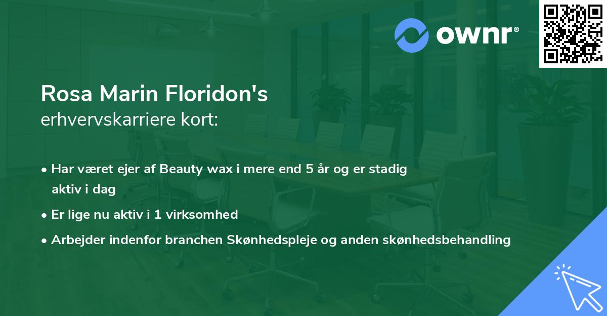Rosa Marin Floridon's erhvervskarriere kort