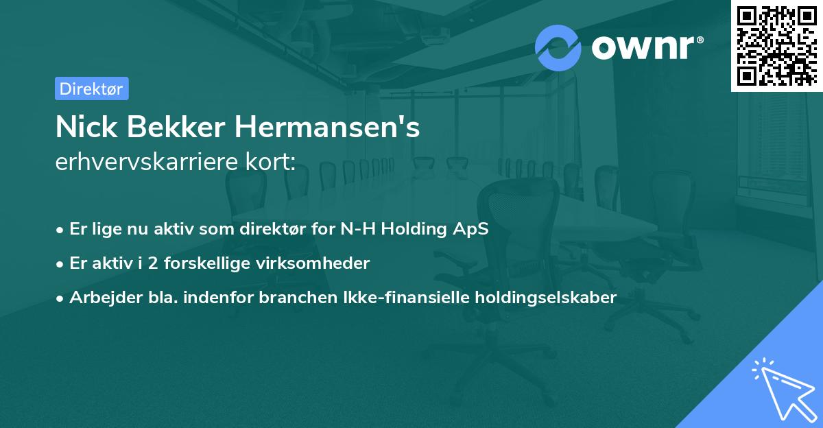 Nick Bekker Hermansen's erhvervskarriere kort
