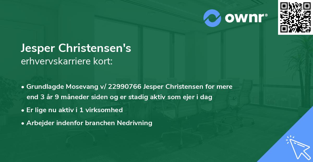 Jesper Christensen's erhvervskarriere kort
