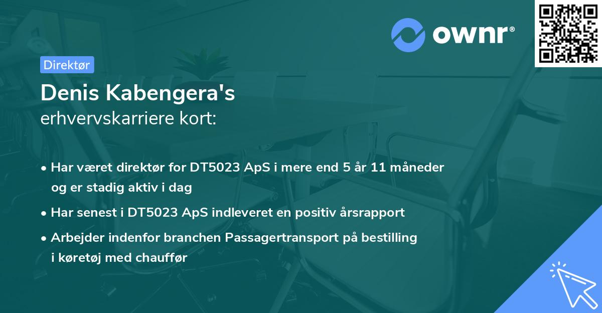 Denis Kabengera's erhvervskarriere kort