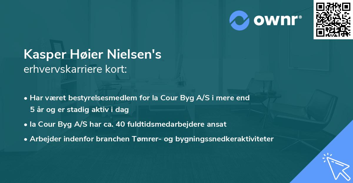 Kasper Høier Nielsen's erhvervskarriere kort
