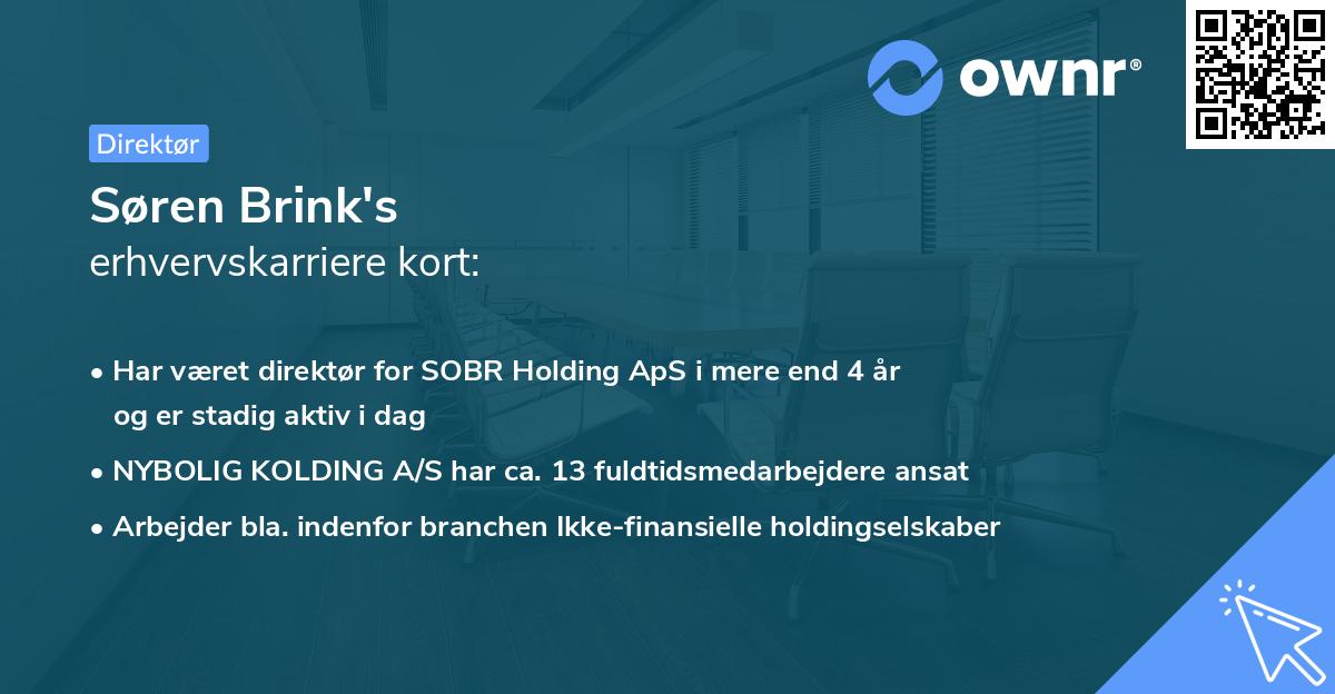 Søren Brink's erhvervskarriere kort