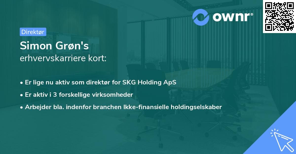 Simon Grøn's erhvervskarriere kort