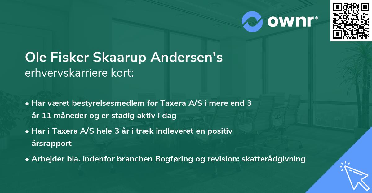 Ole Fisker Skaarup Andersen's erhvervskarriere kort