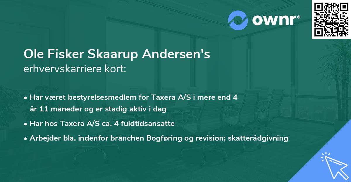 Ole Fisker Skaarup Andersen's erhvervskarriere kort