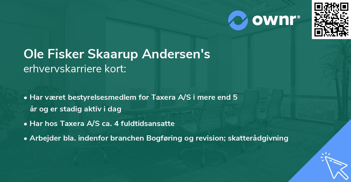 Ole Fisker Skaarup Andersen's erhvervskarriere kort