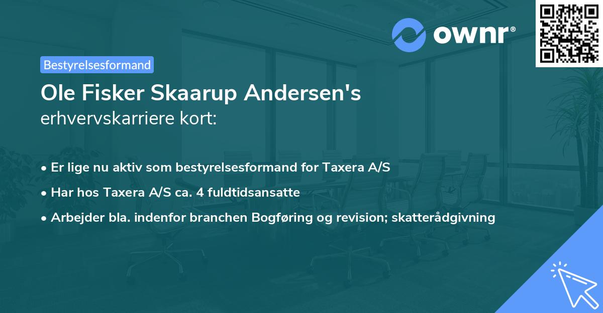 Ole Fisker Skaarup Andersen's erhvervskarriere kort
