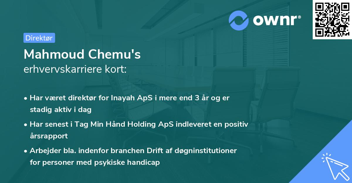Mahmoud Chemu's erhvervskarriere kort