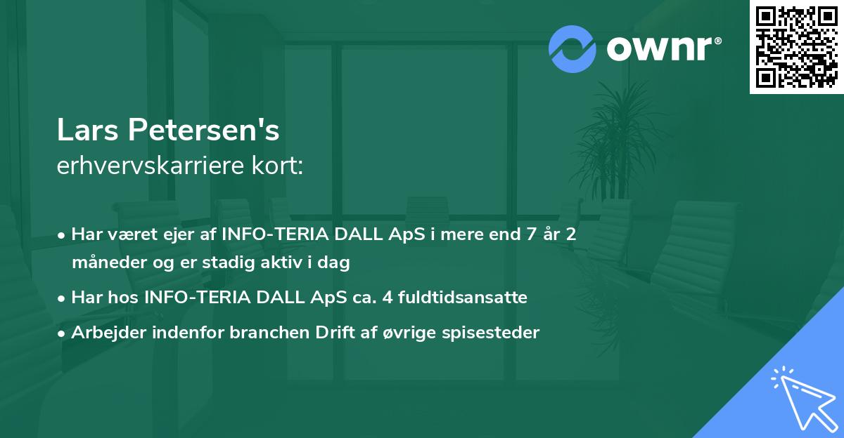 Lars Petersen's erhvervskarriere kort