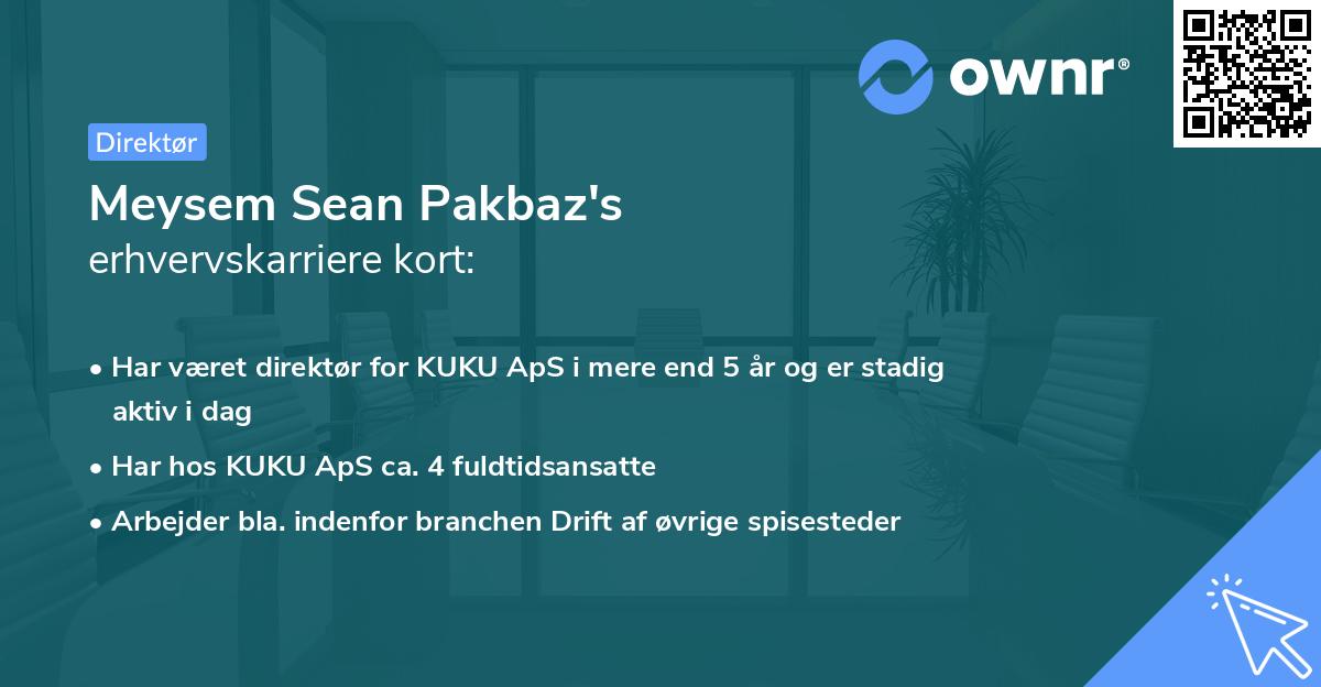 Meysem Sean Pakbaz's erhvervskarriere kort