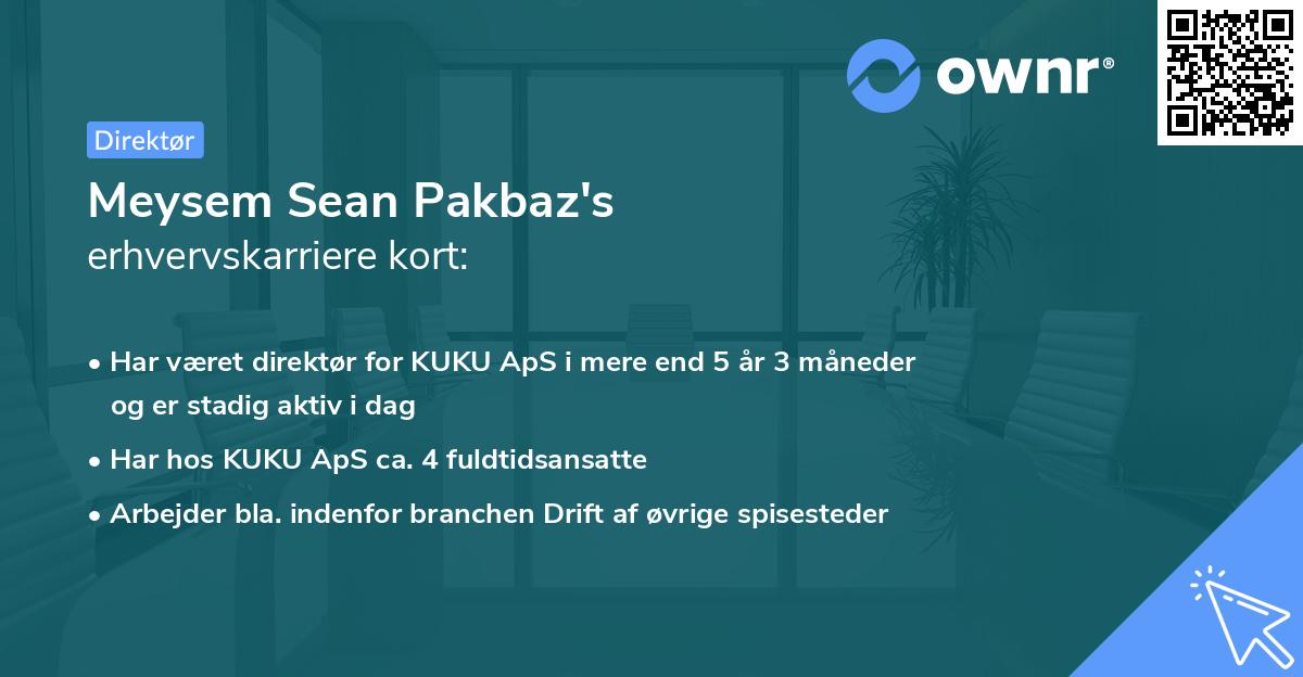 Meysem Sean Pakbaz's erhvervskarriere kort