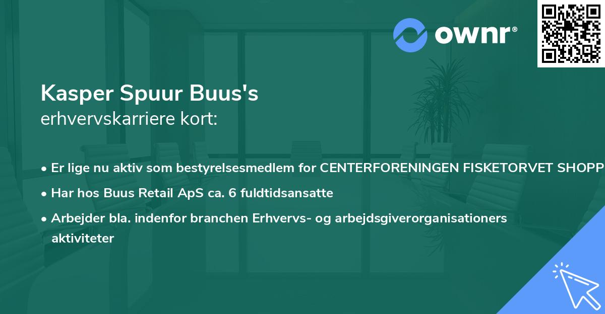 Kasper Spuur Buus's erhvervskarriere kort