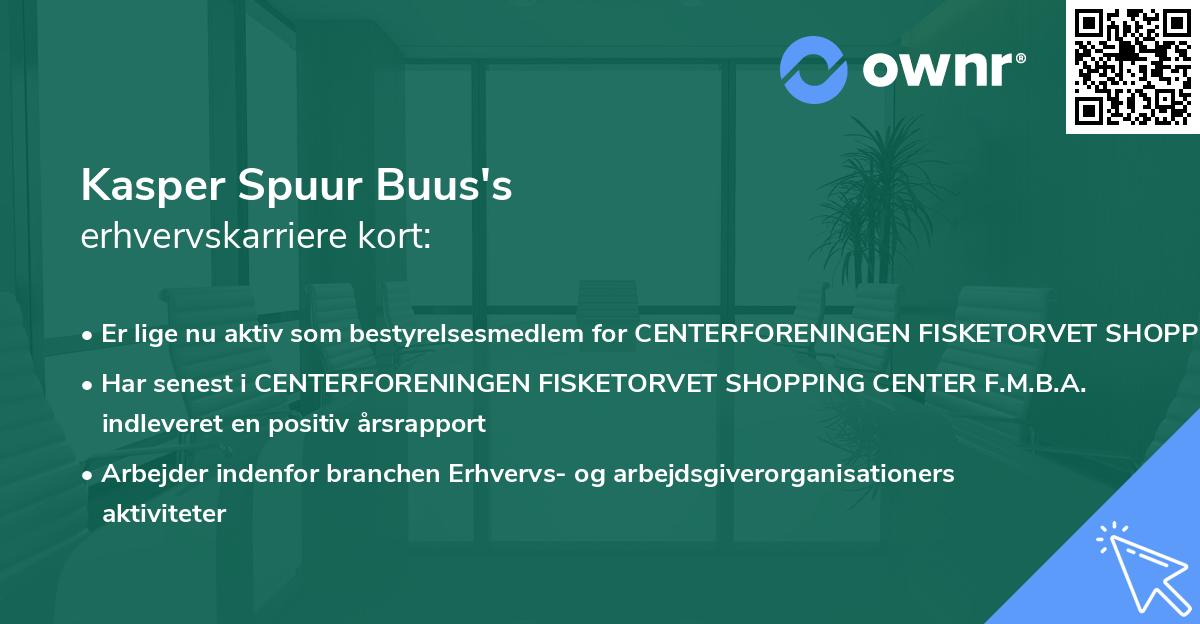 Kasper Spuur Buus's erhvervskarriere kort