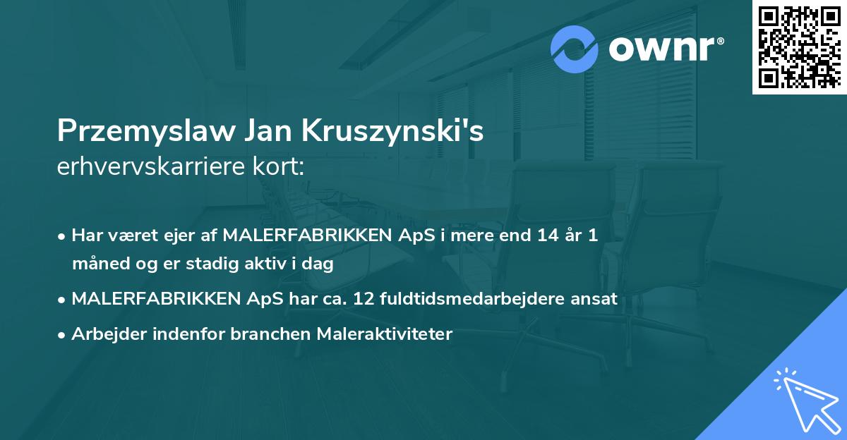 Przemyslaw Jan Kruszynski's erhvervskarriere kort