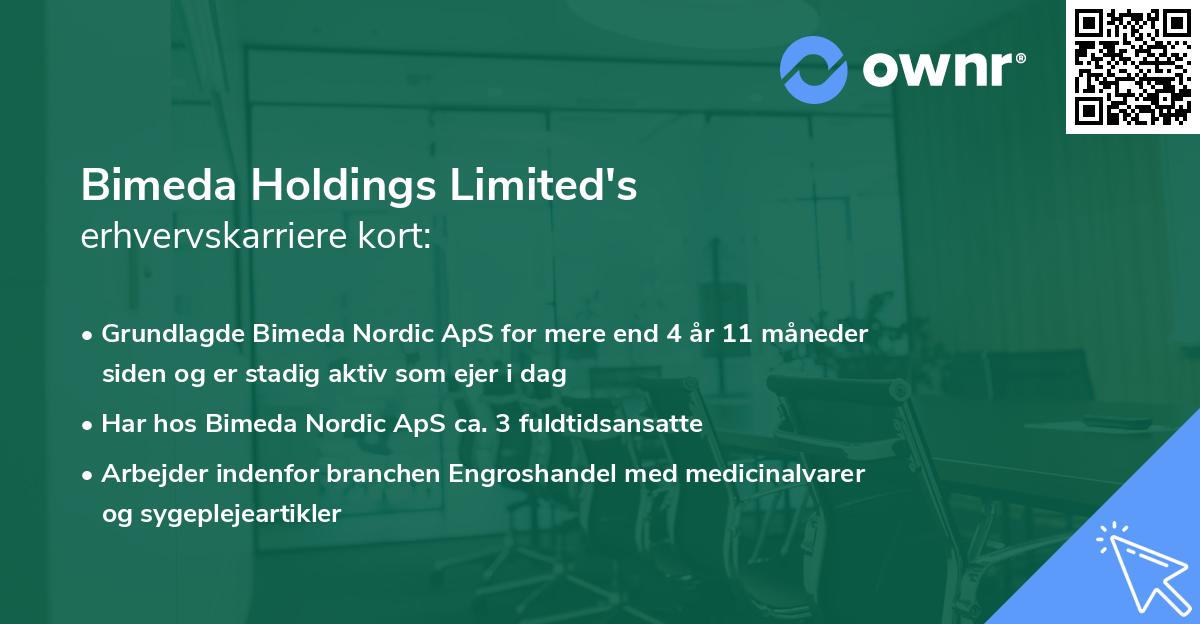 Bimeda Holdings Limited's erhvervskarriere kort