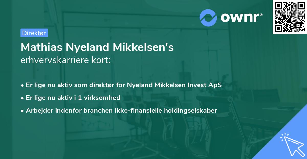 Mathias Nyeland Mikkelsen's erhvervskarriere kort