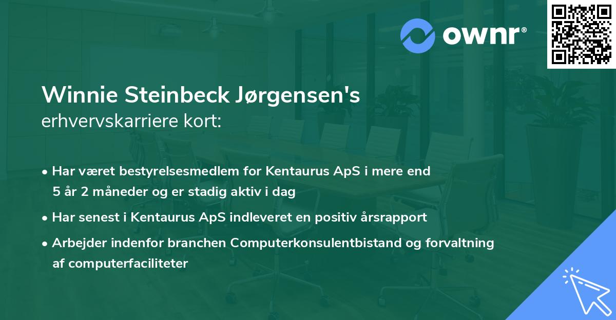 Winnie Steinbeck Jørgensen's erhvervskarriere kort