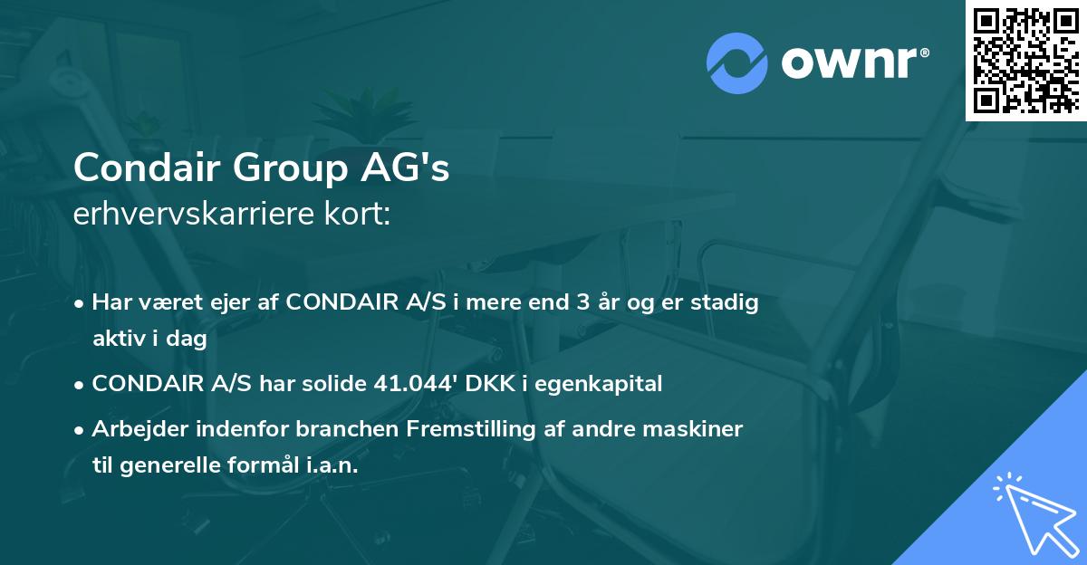 Condair Group AG's erhvervskarriere kort