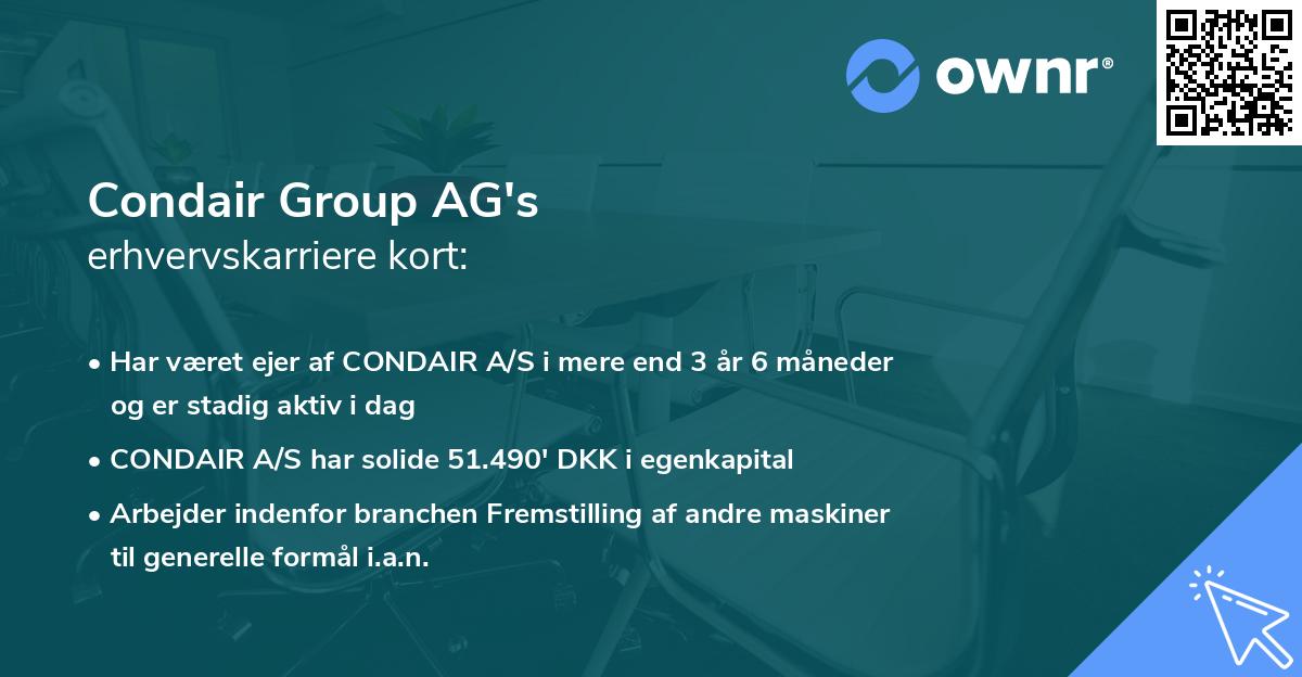 Condair Group AG's erhvervskarriere kort