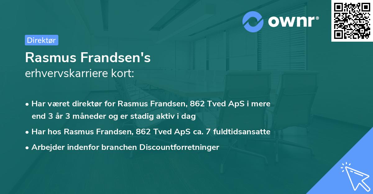 Rasmus Frandsen's erhvervskarriere kort