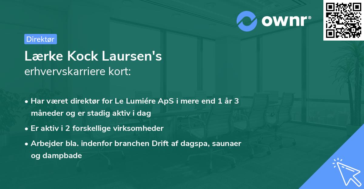 Lærke Kock Laursen's erhvervskarriere kort