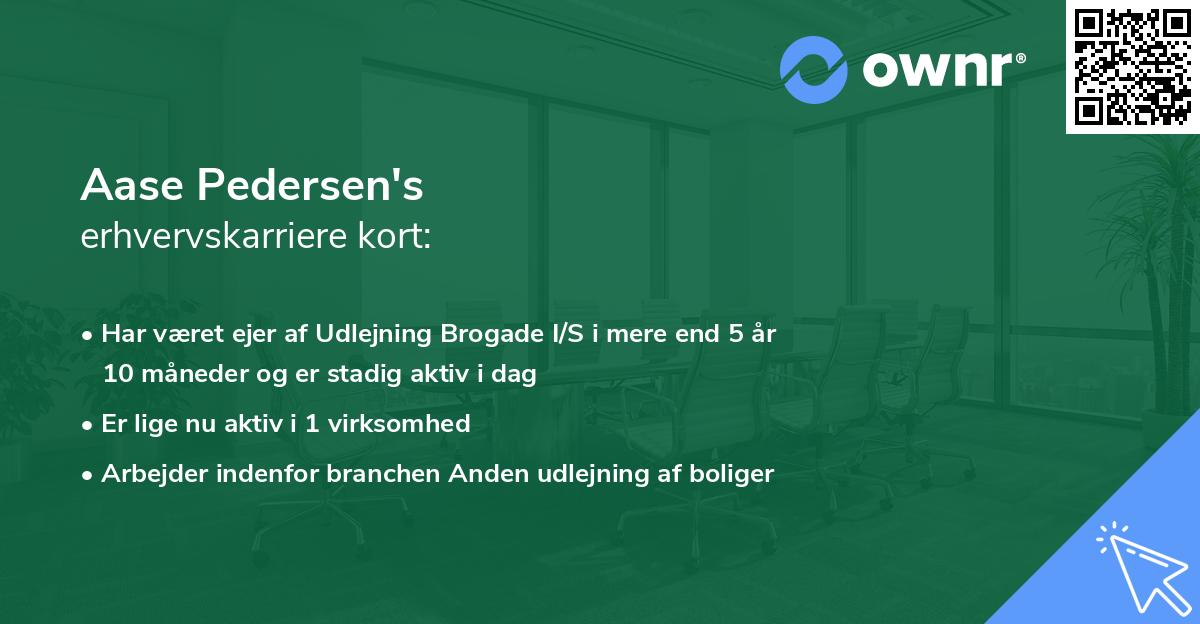 Aase Pedersen's erhvervskarriere kort
