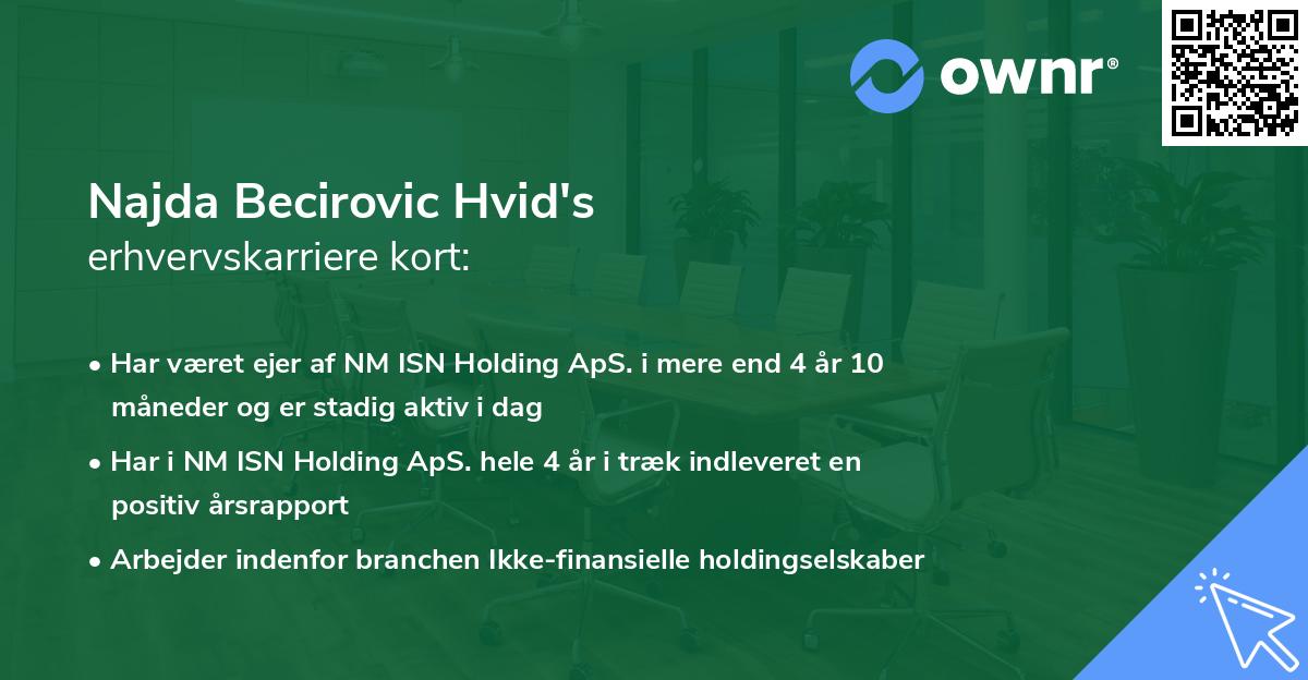 Najda Becirovic Hvid's erhvervskarriere kort