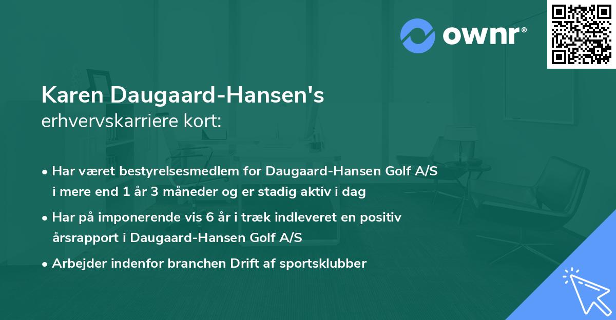 Karen Daugaard-Hansen's erhvervskarriere kort