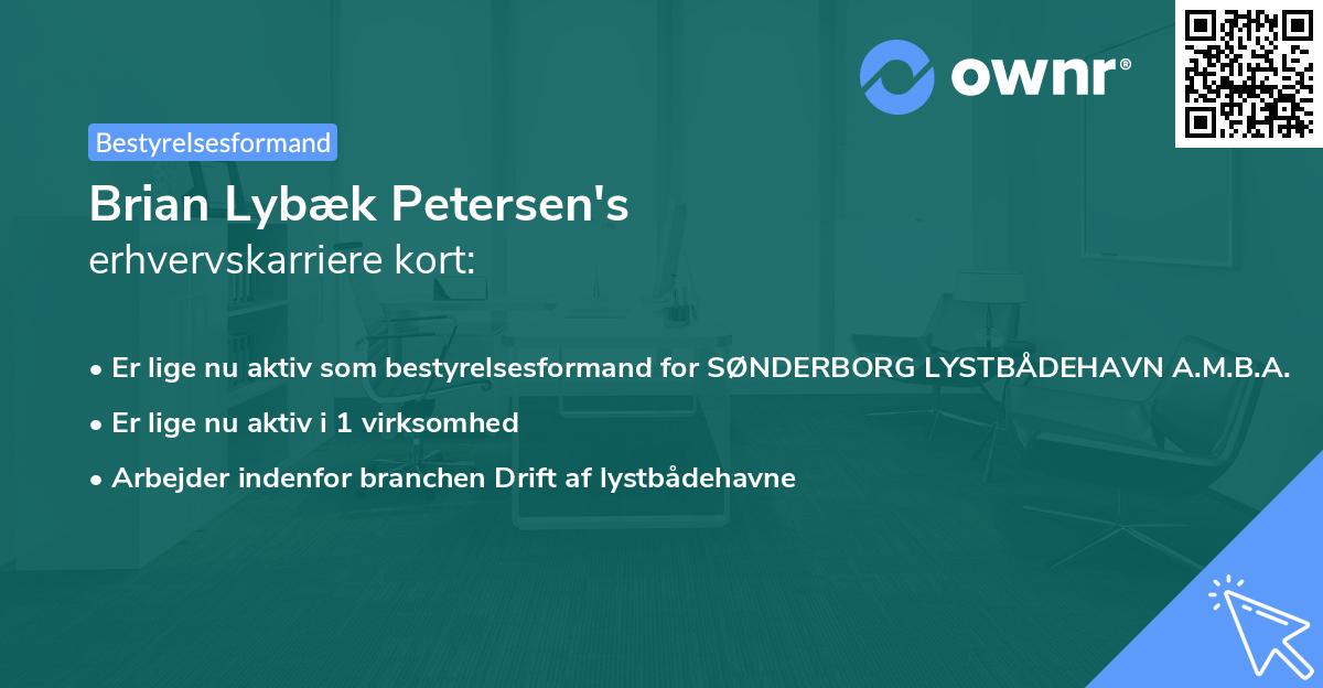 Brian Lybæk Petersen's erhvervskarriere kort