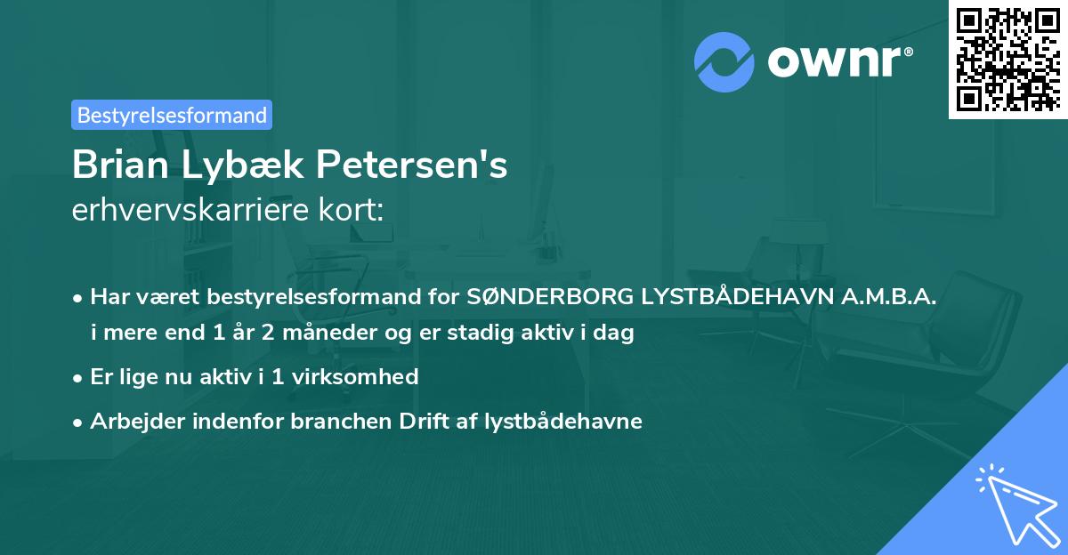 Brian Lybæk Petersen's erhvervskarriere kort