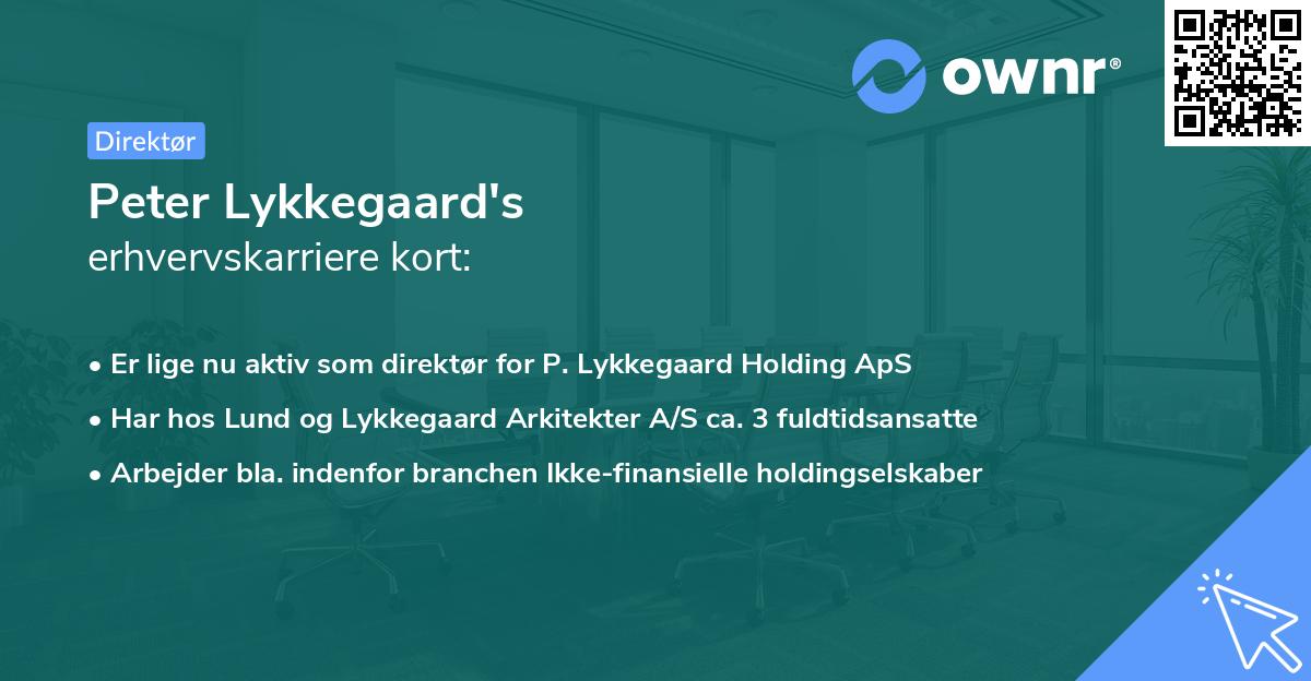 Peter Lykkegaard's erhvervskarriere kort