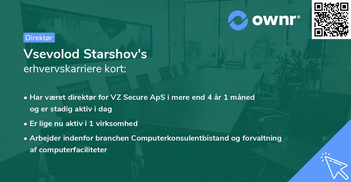 Vsevolod Starshov's erhvervskarriere kort