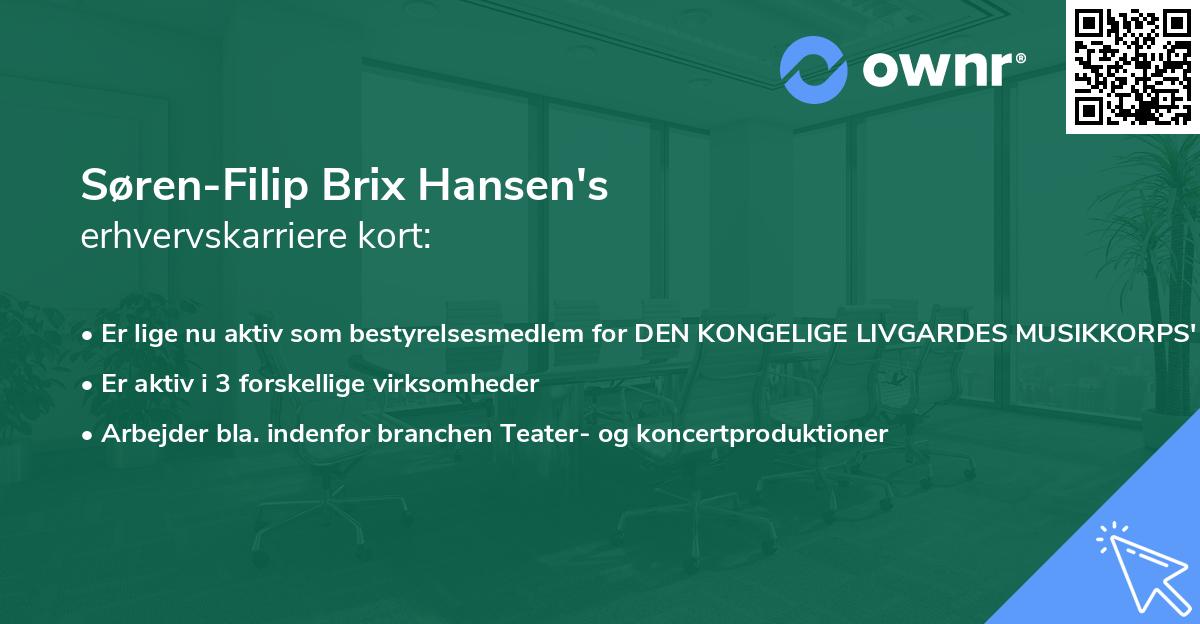 Søren-Filip Brix Hansen's erhvervskarriere kort