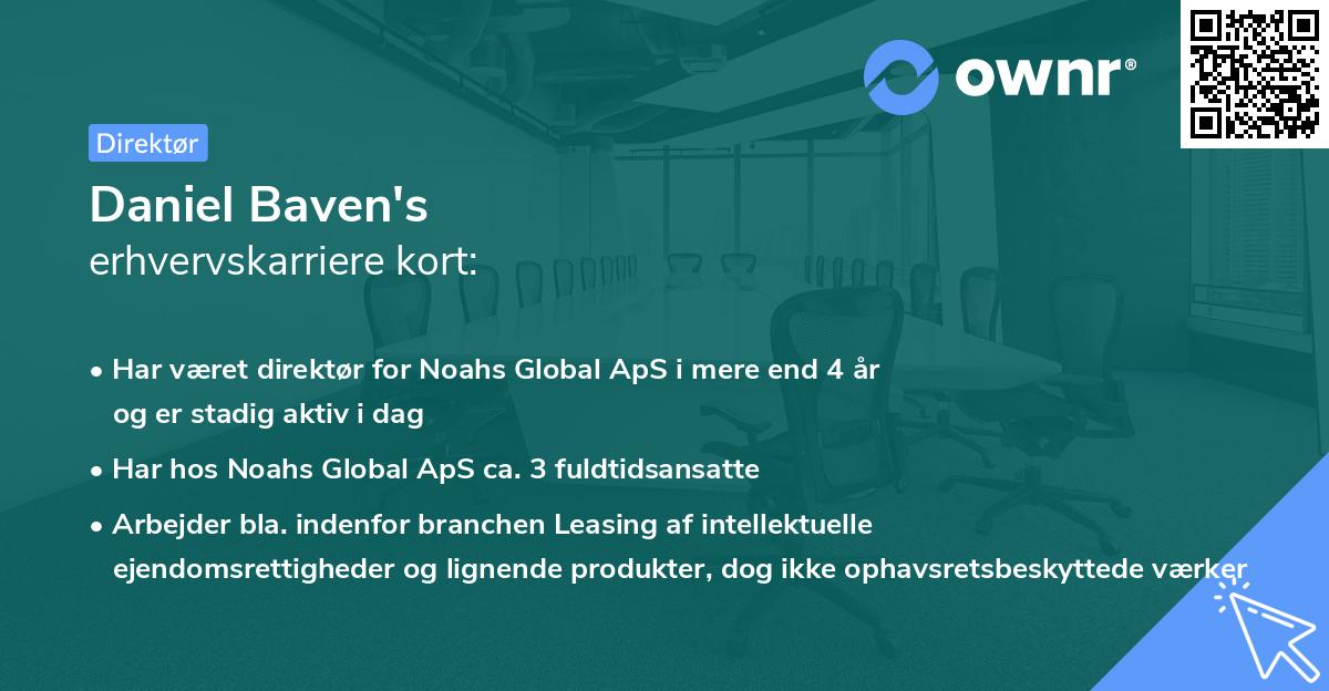 Daniel Baven's erhvervskarriere kort
