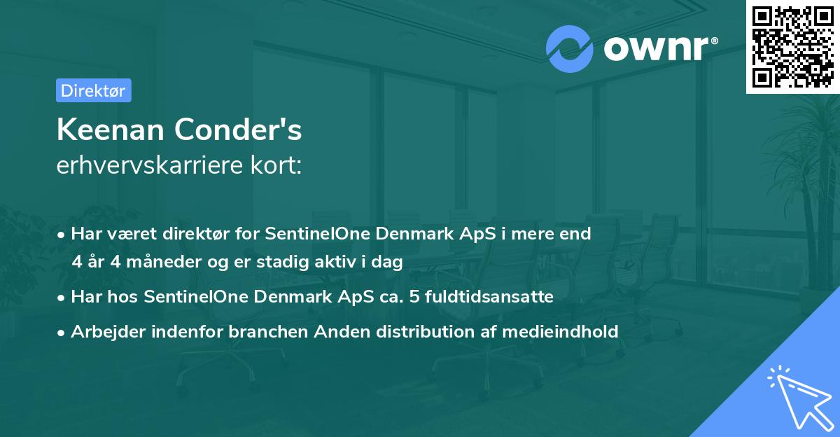 Keenan Conder's erhvervskarriere kort