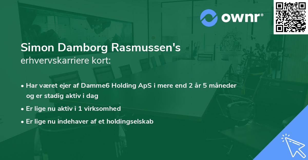 Simon Damborg Rasmussen's erhvervskarriere kort