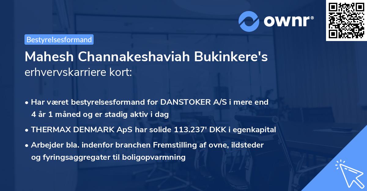 Mahesh Channakeshaviah Bukinkere's erhvervskarriere kort