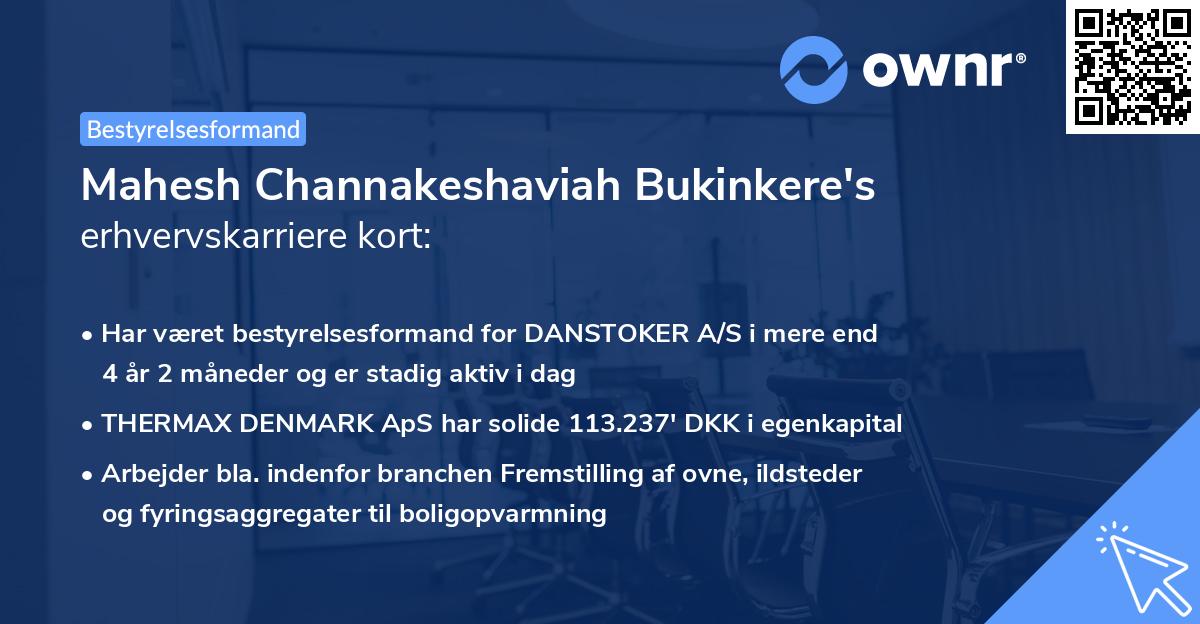 Mahesh Channakeshaviah Bukinkere's erhvervskarriere kort