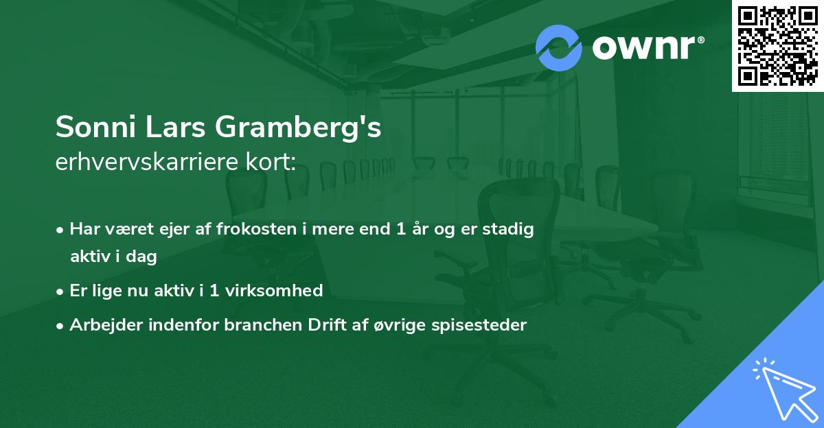 Sonni Lars Gramberg's erhvervskarriere kort