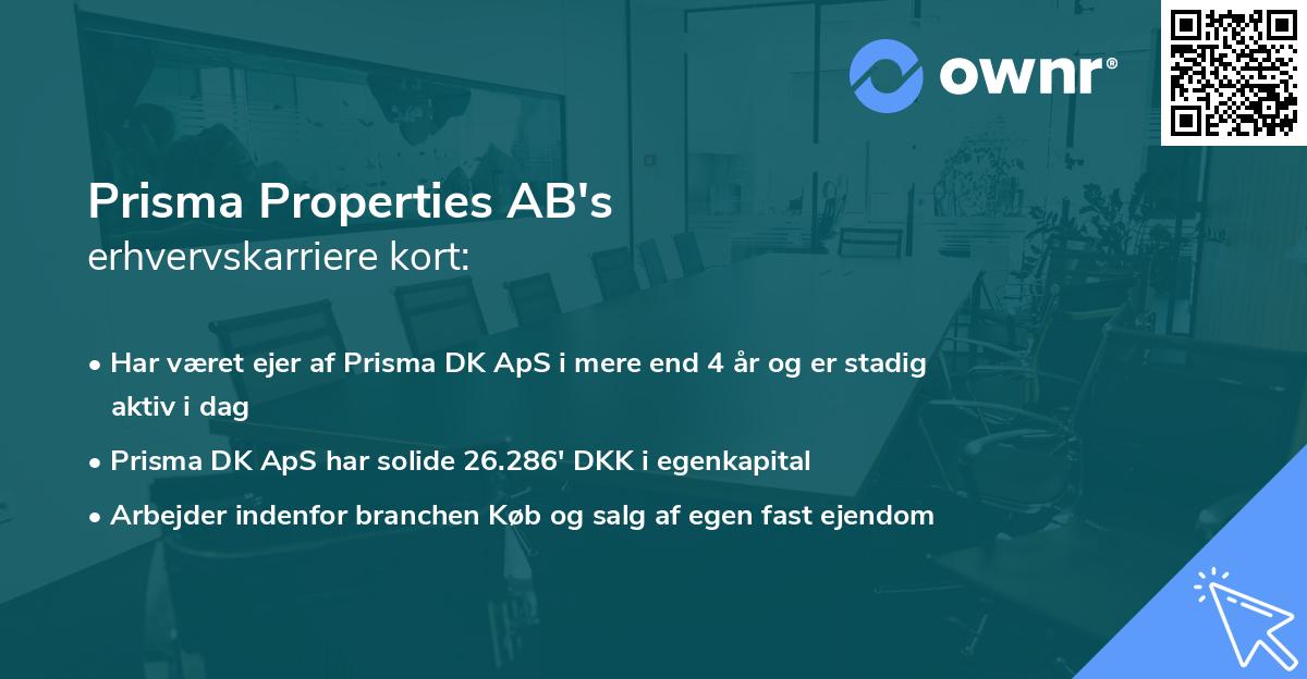 Prisma Properties AB's erhvervskarriere kort