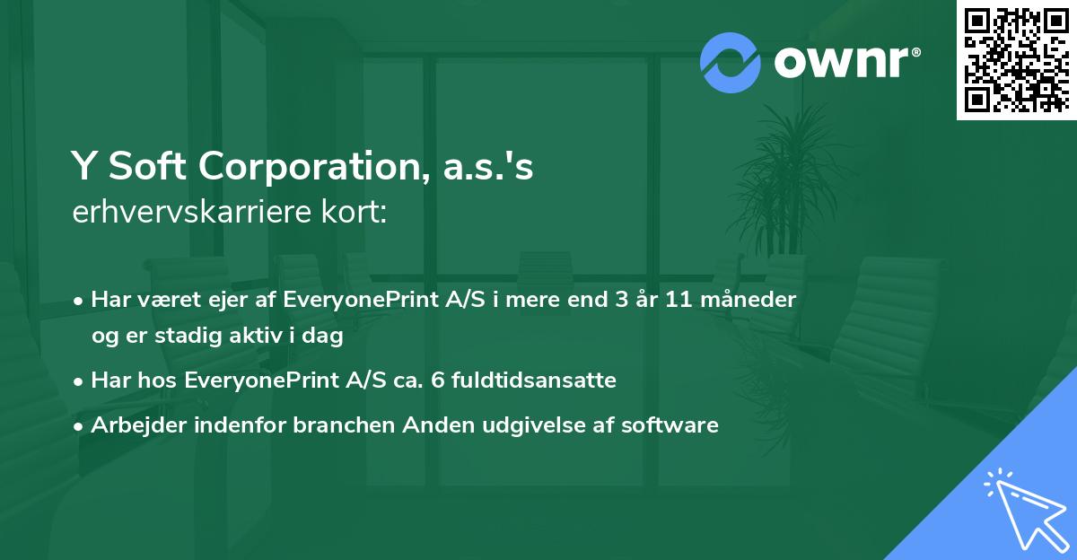 Y Soft Corporation, a.s.'s erhvervskarriere kort