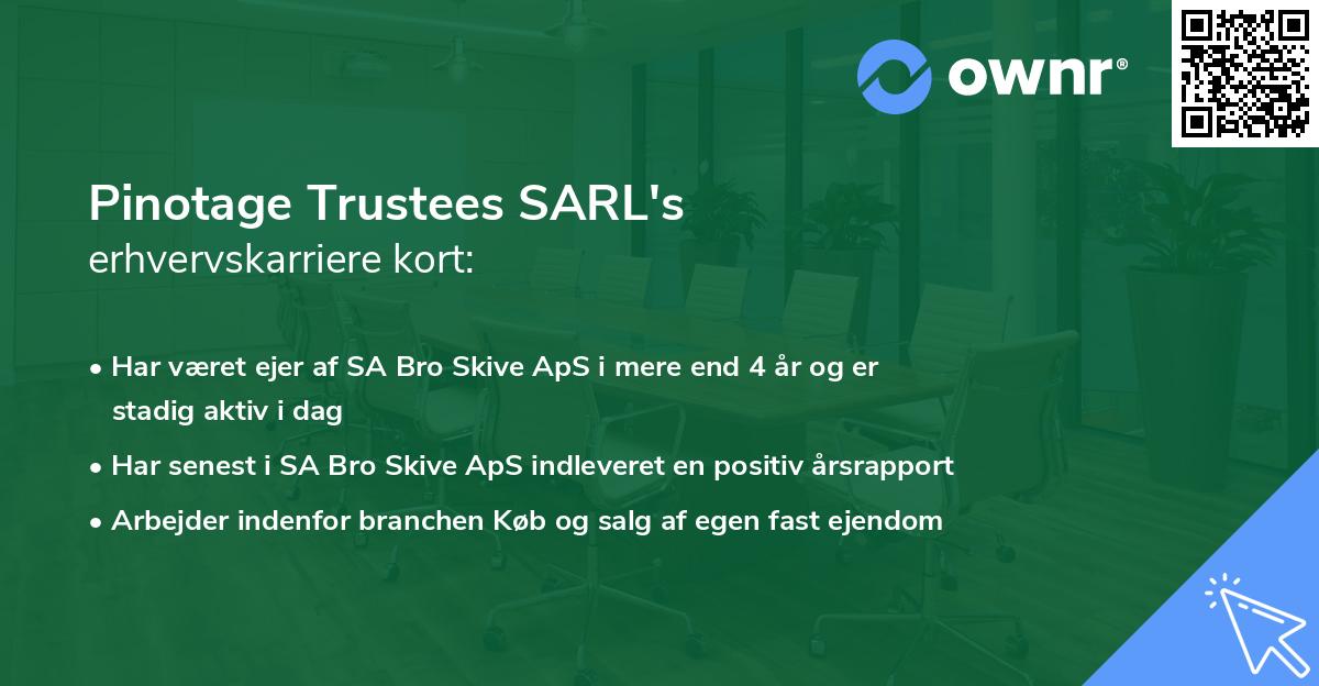 Pinotage Trustees SARL's erhvervskarriere kort